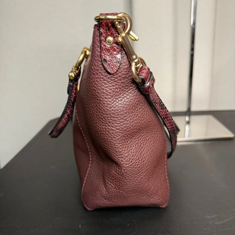 COACH Women's Kacey Satchel Crossbody Purse Cranberry Leather C6229 - Picture 9 of 12